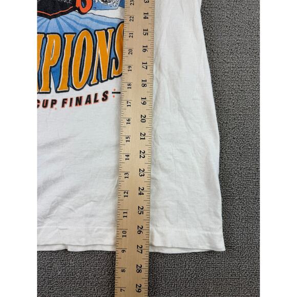 VINTAGE Pittsburgh Men's Large 1991 Stanley Cup Shirt with Single Stitch US Made - Picture 11 of 12